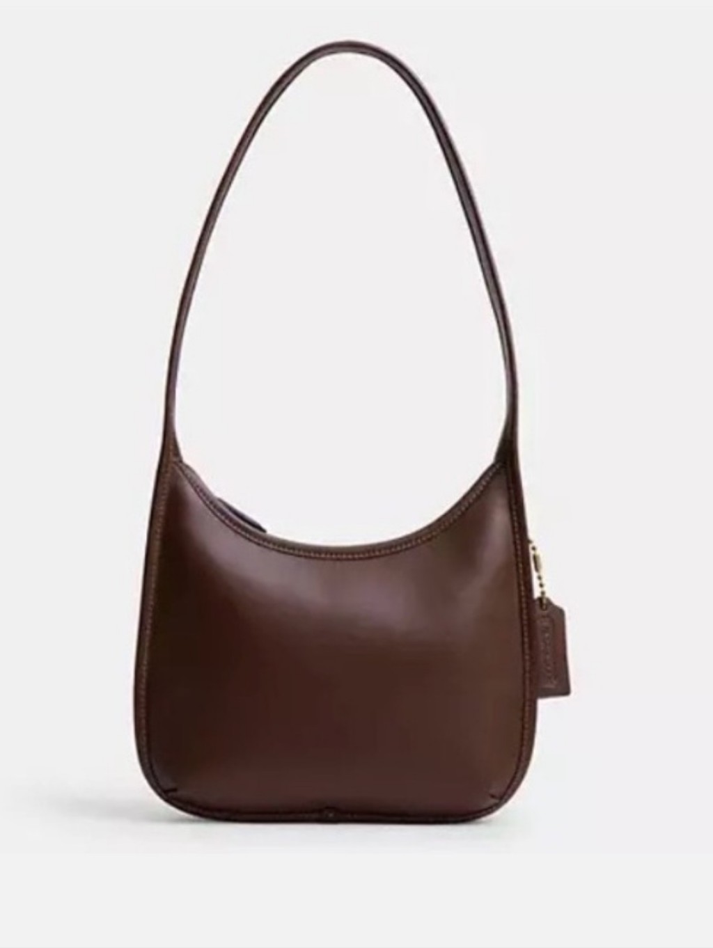 Coach Curve Zip Maple Shoulder Purse Leather Bag Like New Dark Brown